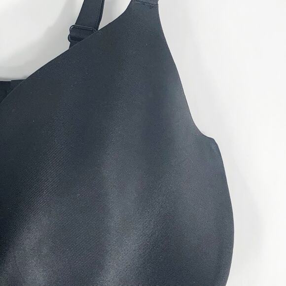 Cacique 40DDD Bra Black Underwire Support Adjustable Straps Plunge Stretch 49 - Picture 3 of 10